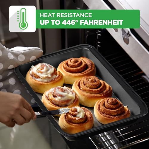 NutriChef 10-Piece Non-Stick Baking Pans Set - Deluxe Carbon Steel Bakeware Set w/ Cookie Sheets, Muffin Pan, Roasting Pan, Cake Pan, Baking Tray, Pizza Pan - Nonstick & Dishwasher Safe, Black