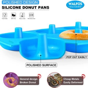 Walfos Silicone Donut Mold - Non-Stick Silicone Doughnut Pan Set, Just Pop Out! Heat Resistant, Make Perfect Donut Cake Biscuit Bagels, BPA FREE and Dishwasher Safe, Set of 3