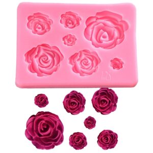 sasa design rose silicone mold,small soap clay fimo chocolate sugarcraft baking tool diy cake silicone mold for baby shower party birthday party cake decoration (small rose mold)