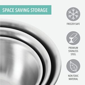 Table Concept Mixing Bowls with Airtight Lids, Stainless Steel Nesting Bowl Set for Space Saving Storage, Ideal for Cooking, Baking, Prepping & Food Storage