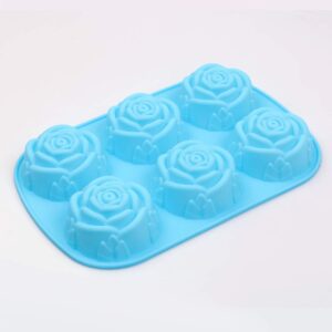 homEdge 6-Cavity Silicone Flowers Shaped Mold, Set of 3PCS Non Stick Silicone Jumbo Rose Mold for Candy Chocolate Jelly, Ice Cube – Roses