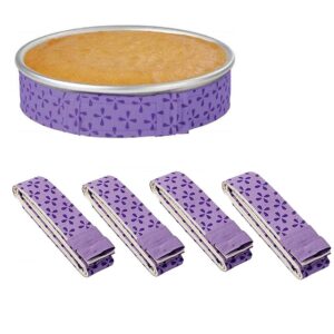 winerming 4-piece bake even strip,cake pan strips,cake pan dampen strips,cake pan strips, super absorbent thick cotton,keeps cakes more level and prevents crowning with cleaner edges