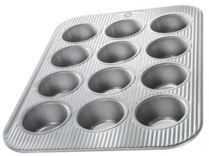 usa pan bakeware muffin pan, 12-well, aluminized steel