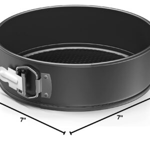 InstaExtras 9-Inch Round Aluminum Cake Pan, Black, 100% Dishwasher Safe, Leakproof Lid, Removable Bottom, 9in x 2.5in