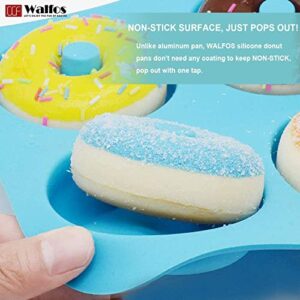 Walfos Silicone Donut Mold - Non-Stick Silicone Doughnut Pan Set, Just Pop Out! Heat Resistant, Make Perfect Donut Cake Biscuit Bagels, BPA FREE and Dishwasher Safe, Set of 2