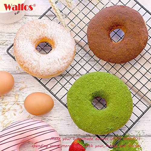 Walfos Silicone Donut Mold - Non-Stick Silicone Doughnut Pan Set, Just Pop Out! Heat Resistant, Make Perfect Donut Cake Biscuit Bagels, BPA FREE and Dishwasher Safe, Set of 2