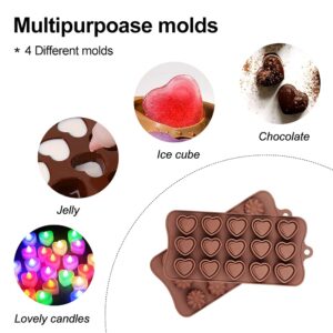 La chat 4 Packs Silicone Molds for Chocolate, Food Grade no-stick Baking, candy and butter Mold with different shape