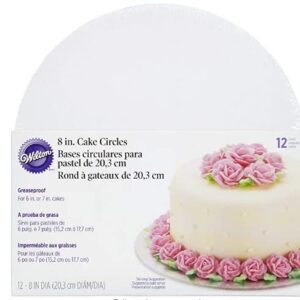 8 Round Cake Boards, 11pk, White-Wilton-2104-1162