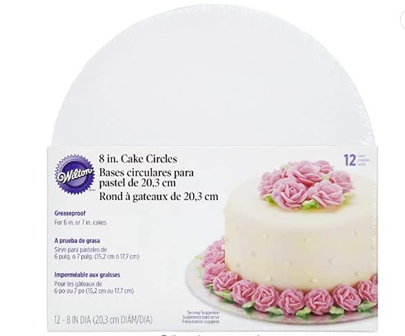 8 Round Cake Boards, 11pk, White-Wilton-2104-1162