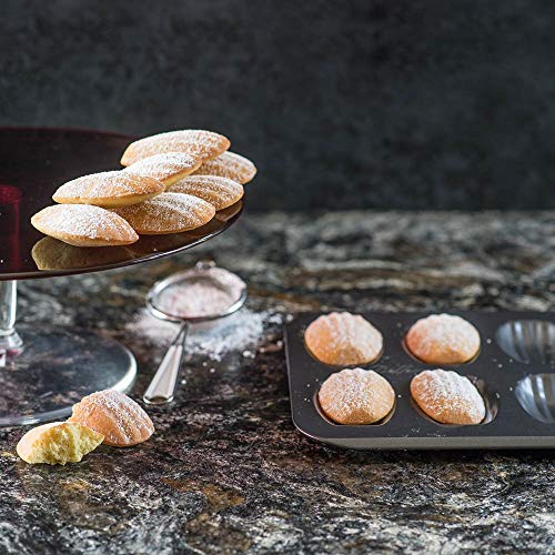 Bellemain Madeleine Pan | 12-Well Madeleine Mold Makes 12 Madeleine Cookies | Nonstick Tea Cake Pan for Madeleines, Cakelet Pan | Warp-Resistant Carbon Steel Madeline Pans (2-Pack)