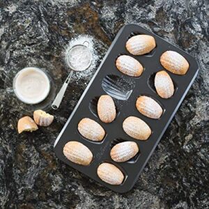 Bellemain Madeleine Pan | 12-Well Madeleine Mold Makes 12 Madeleine Cookies | Nonstick Tea Cake Pan for Madeleines, Cakelet Pan | Warp-Resistant Carbon Steel Madeline Pans (2-Pack)