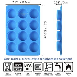 Sidosir 3Pcs Oreo Cookie Chocolate Silicone Mold, 12-Cavity Round Cylinder Oreo Chocolate Cover Molds for Candy, Silicone Baking Molds for Mini Cakes, Jelly