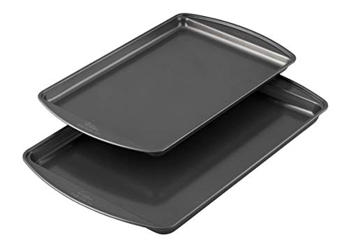 Wilton Perfect Results Premium Non-Stick Bakeware Cookie Baking Sheets Set, 2-Piece, Steel