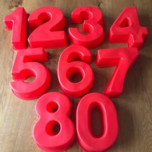 10 Inch 9 pieces Large Size Number Moulds Baking Forms Silicone Number Mold Cake Pan (10 inch)