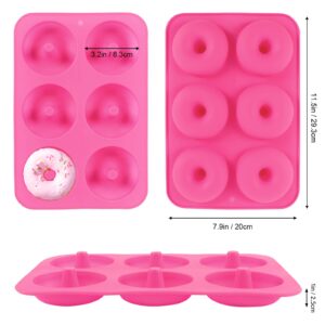 LoveS (2pcs) 6-Cavity Silicone Donut Baking Pan/Non-Stick Donut Mold, Dishwasher, Oven, Microwave, Freezer Safe