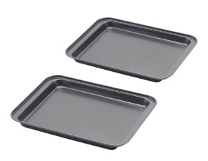 little small baking sheets nonstick set of 2 (9.5inch x 7.1inch) - ss&cc 8 inch nonstick baking toaster oven tray cookie sheets, 1 or 2 person household