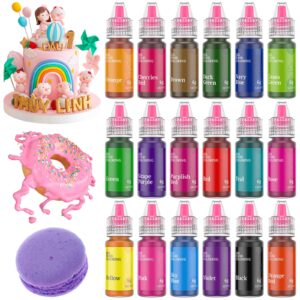 Gel Food Coloring,18 Food Coloring Gel Set for Cake, Cookie Easter Egg Decorating, Cherrysea Edible Vibrant Gel Food Dye for Baking, Icing, Fondant, Macaron, Frosting,Gluten Free,Vegan Tasteless - 6g/Bottle