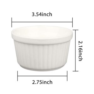 6 OZ Ramekin Bowls,WERTIOO 8 PCS Ramekins for Baking and Cooking, Oven Safe Sleek Porcelain Ramikins for Pudding, Creme Brulee, Custard Cups