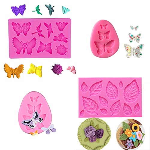 FIRETREESILVERFLOWER Silicone Mould for Flower and Butterfly Candy - for Cake Decoration,Chocolate Fudge, Polymer Clay, Soap, Confectionery Projects.