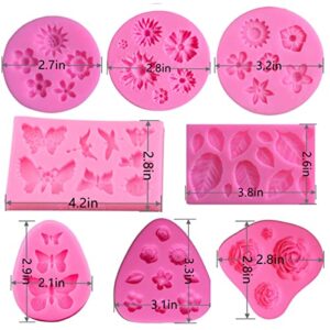 FIRETREESILVERFLOWER Silicone Mould for Flower and Butterfly Candy - for Cake Decoration,Chocolate Fudge, Polymer Clay, Soap, Confectionery Projects.