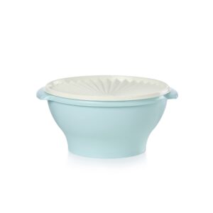 tupperware heritage collection 17.25 cup bowl with starburst lid - light blue vintage color, dishwasher safe & bpa free - (4.1 l)