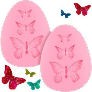 2 pieces butterfly silicone molds mini butterfly fondant cake baking mold cupcake decoration tool butterfly shaped chocolate trays for homemade cake diy polymer clay