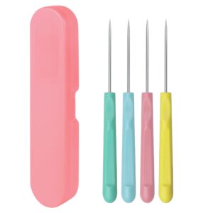 4pcs 5.2 inches sugar stir needle, cookie scribe needles cake decorating needle tool cookie decoration supplies mother's day gifts for baking lovers