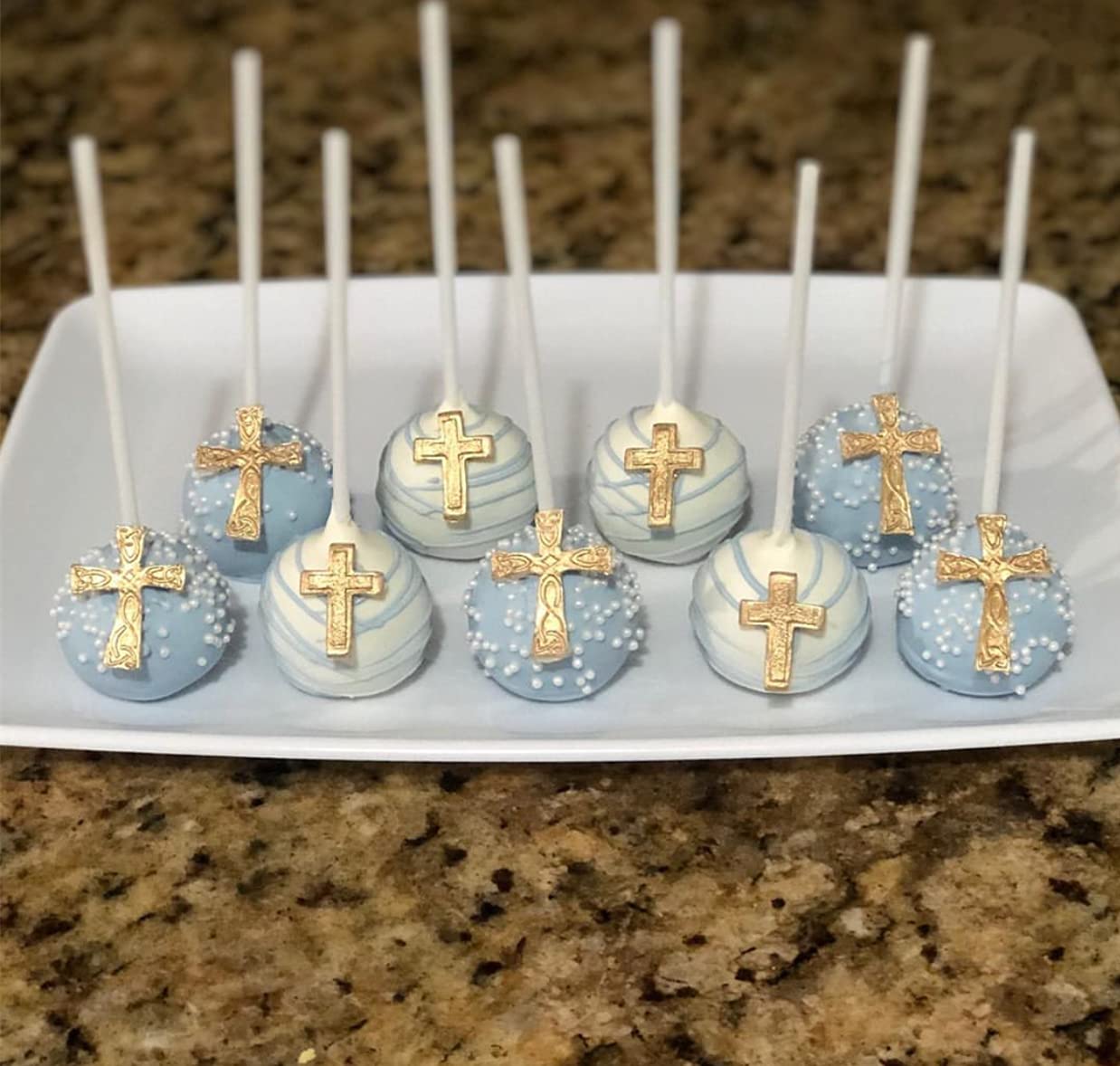 Set of 3 JeVenis Baptism Cake Decorations Cross Cake Mold Cross Mold Baptism Cake Toppers for Baptism Party Supplies