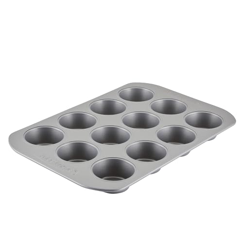 Farberware Nonstick Bakeware 12-Cup Muffin Tin / Nonstick 12-Cup Cupcake Tin - 12 Cup, Gray