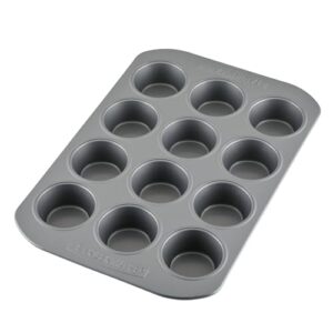 Farberware Nonstick Bakeware 12-Cup Muffin Tin / Nonstick 12-Cup Cupcake Tin - 12 Cup, Gray