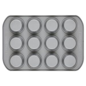 Farberware Nonstick Bakeware 12-Cup Muffin Tin / Nonstick 12-Cup Cupcake Tin - 12 Cup, Gray