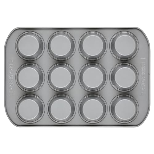 Farberware Nonstick Bakeware 12-Cup Muffin Tin / Nonstick 12-Cup Cupcake Tin - 12 Cup, Gray