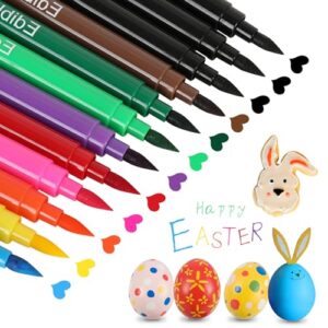 jewem edible markers for cookie decorating,12pcs food coloring pens, double side food grade pens with fine & thick tip for decorating fondant,cakes,cookies,easter eggs,frosting,macaron(10 colors)
