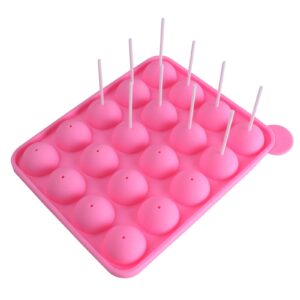 z zicome 20 cavity silicone pink lolly pop party cupcake baking mold cake pop stick mold tray
