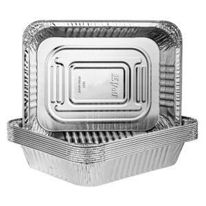 plasticpro disposable 9 x 13 heavy weight aluminum foil pans half size deep steam table bakeware - cookware perfect for baking cakes, bread, meatloaf, lasagna pack of 10