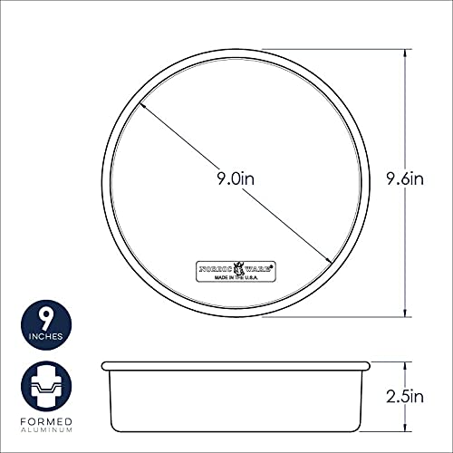 Nordic Ware Round Natural Cake Pan, 9-Inch, 2-Pack