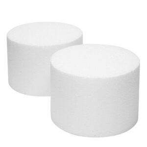 bright creations 2 pack foam cake dummies, 6x4 inch dummy rounds for decorating, fake wedding cake