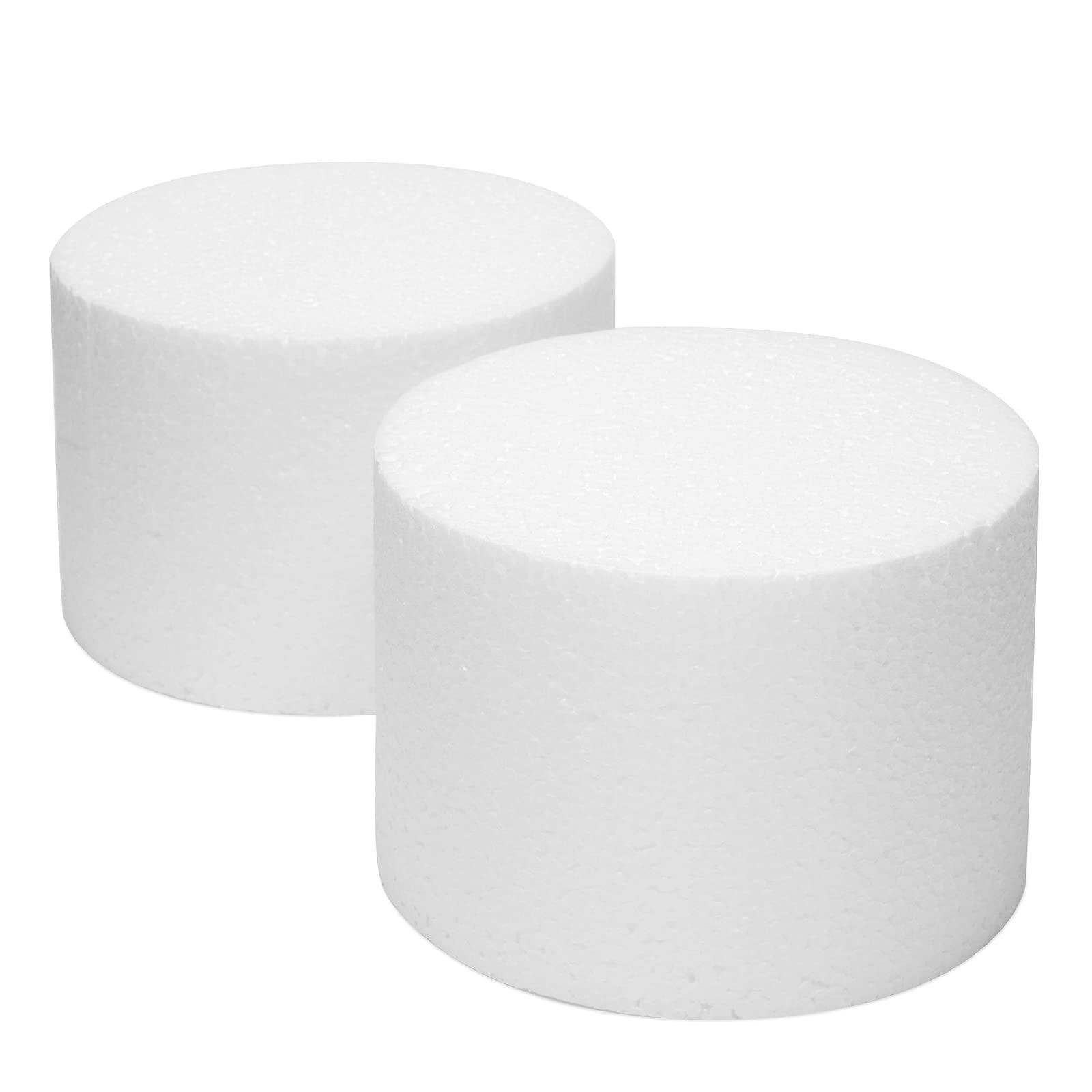Bright Creations 2 Pack Foam Cake Dummies, 6x4 Inch Dummy Rounds for Decorating, Fake Wedding Cake