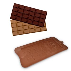 homEdge Break-Apart Chocolate Molds, Set of 4 Packs Food Grade Non-Stick Silicone Protein and Energy Bar Molds