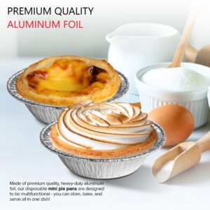 Stock Your Home 100 Count Aluminum Mini Pie Pans - 3 Inch Disposable Recyclable Foil Pie Tins for Bakeries, Cafes, Restaurants