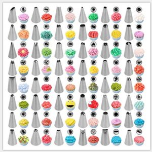 48-Piece Numbered Piping Tips, Cookie Icing Tips, Cookie Decorating Kit, Cake Decorating Tips for Cupcakes Cookies, Cake Supply Master Decorating Tip Set