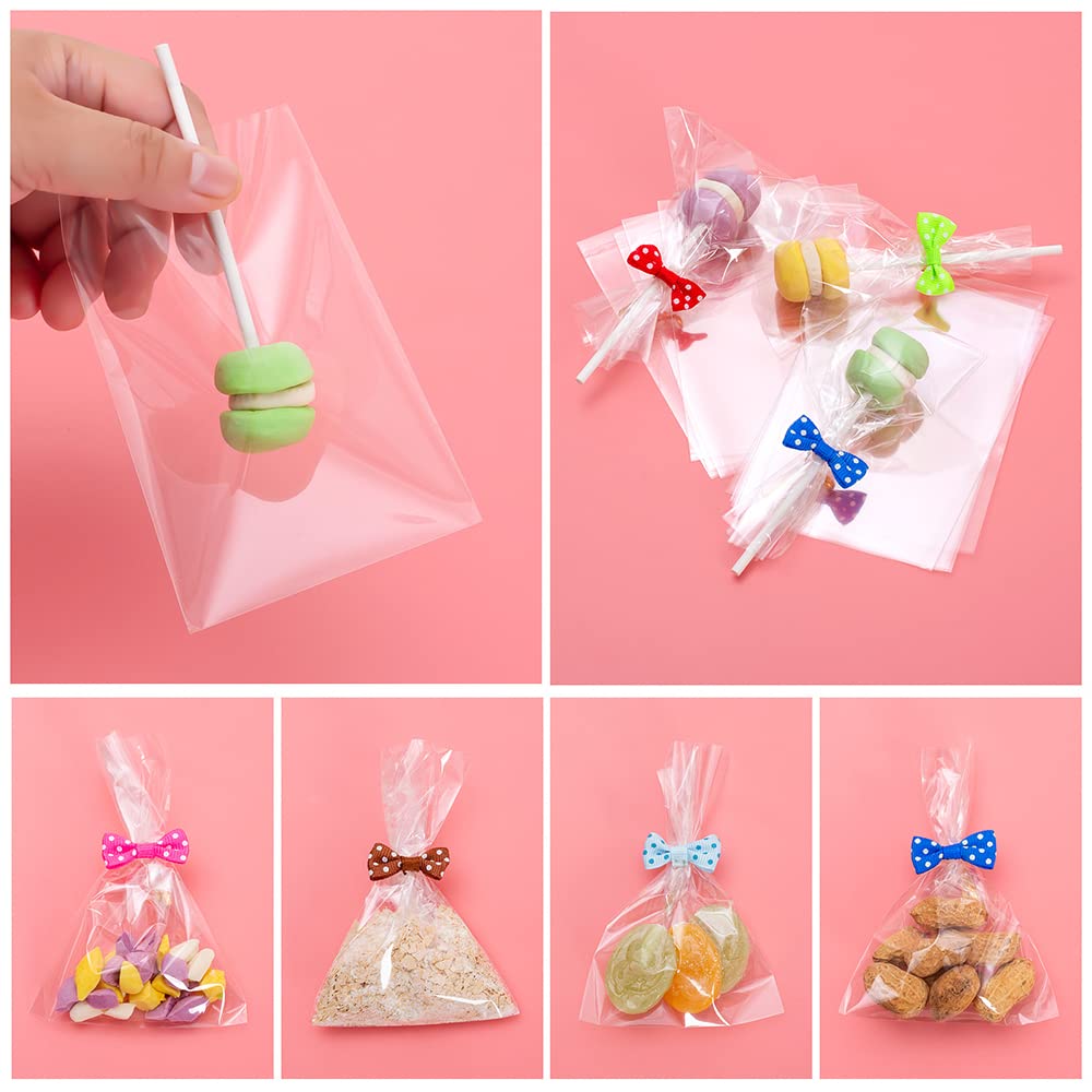 SOTMALTK 320Pcs Cake Pop Sticks and Wrappers Kit, Lollipop Sticks Cake Pop Bags with Metallic Twist Ties Bow, Perfect for Making Lollipops, Candies, Chocolates and Cookies - Great for Parties