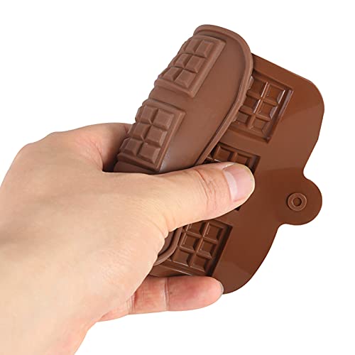 Waffle Chocolate Moulds Silicone Candy Molds, 3PCS12-Cavity Small Break Apart Chocolate Molds Non-Stick Reusable DIY Baking Molds Candy Protein & Energy Bar Moulds + 1 Dropper