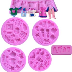 Cute Baby Silicone Fondant Cake Mold Kitchen Baking Mold Cake Decorating Moulds Modeling Tools，Gummy Sugar Chocolate Candy Cupcake Mold(6 PACK )