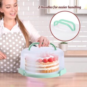 Ohuhu Cake Carrier with Lid and Handle, BPA-Free Cake Containers Cake Holder for 10 inch Cake with 2 Handles Cupcake Carrier - Plastic Cover Two Sided Base for Transport Pies Nuts Fruit Perfect Gifts