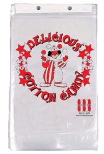 perfectware cotton candy bags 100ct. pw-cotton candy bags 100ct, clown design