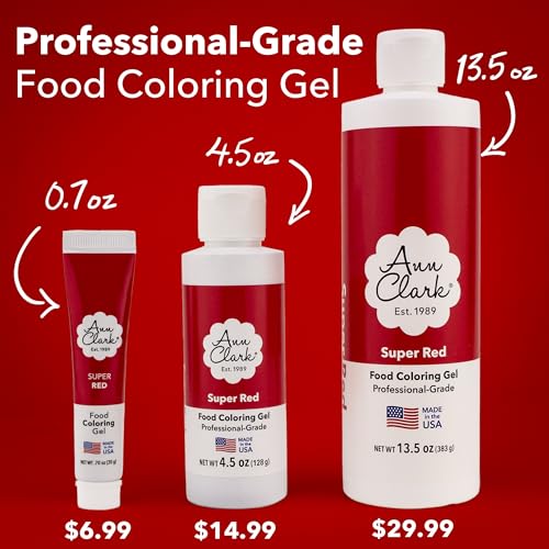 Ann Clark Super Red Food Coloring Gel .70 oz. Professional Grade Made in USA