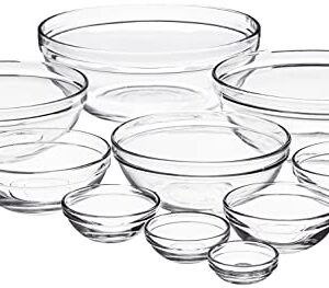 Anchor Hocking 10 Piece Mixing Bowl Set, Nesting Serving Bowls & Mixing Bowls (1 oz, 2 oz, 4 oz, 6 oz, 10 oz, 16 oz, 1 Qt, 1.5 Qt, 2.5 Qt, 3.5 Qt)