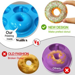 Walfos Full Size Silicone Donut Mold - 4 Inch Big Size Silicone Doughnut Pan Set, Non-Stick, Just Pop Out! Heat Resistant, BPA FREE and Dishwasher Safe, for Donut Cake Biscuit Bagels (3PK)