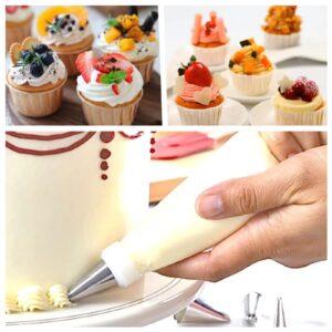 AMBESTAR 24 Inch Extra Large Piping Bags Disposable, Thickened 100Pcs Disposable Clear Plastic Icing Piping Bags, Food Grade Cake Decorating Bags for Dessert, Pastry, Cookies, Cupcake Decorating